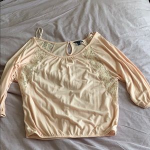 Pale pink top with lace